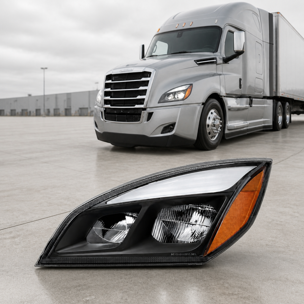 Black Full Led Headlights For Freightliner Cascadia 2018+