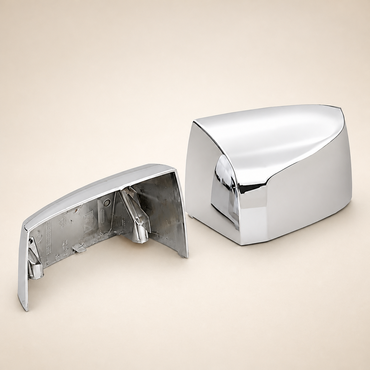 2004-2017 Volvo VNL Hood Mirror Covers Chrome