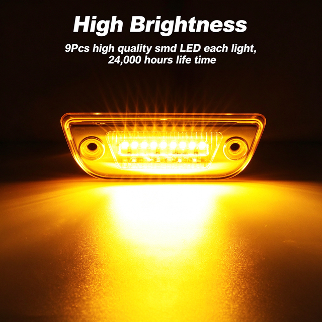 '2013-2017 2011-2015 2014-2015 2015-2019' 'Kenworth Peterbilt' 'T680 T700 T880 576' Turn signum luminum 'DUXERIT Amber Lens + Amber Lux'
