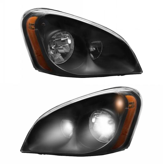2008-2017 Freightliner Cascadia Headlights Black