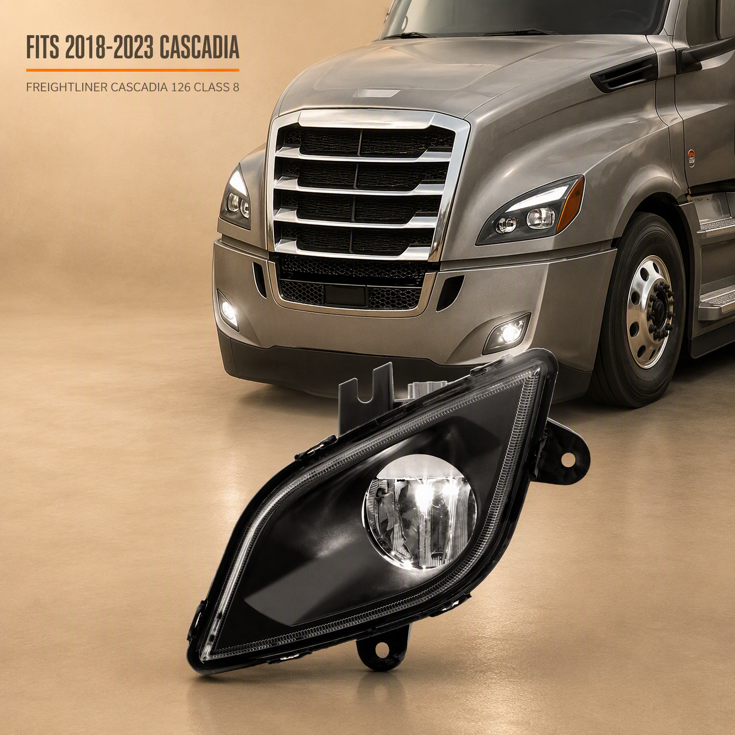 Black Led Fog lights For Freightliner Cascadia 2018+