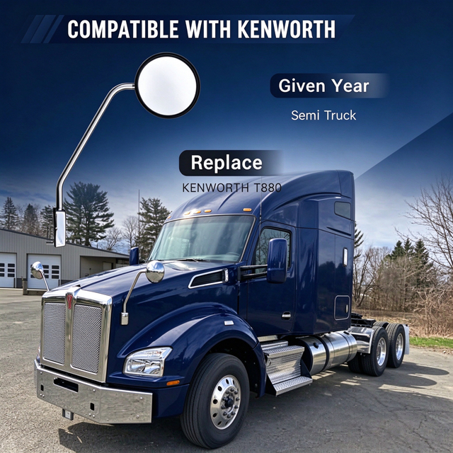 2013-2019 Kenworth T680，T880， Peterbilt ，579，587 Hood Speculum Chrome