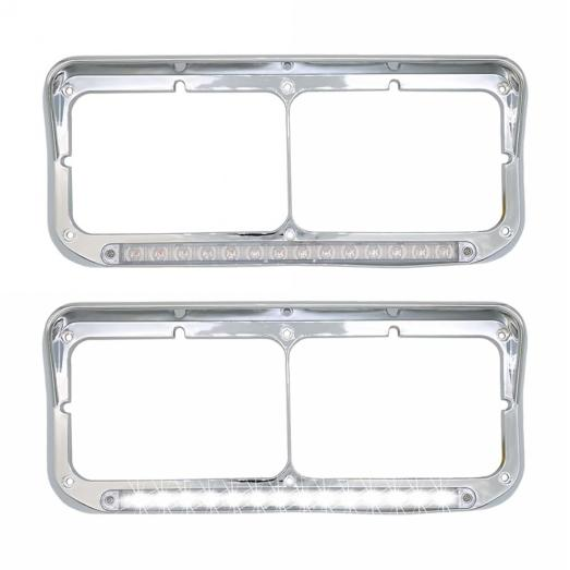 'T400/T600/T800/W900B/W900L 378/379 4900 Freightliner' Headlight Bezels '12'' DUXERIT Serena Lens + Candida lux Visor'