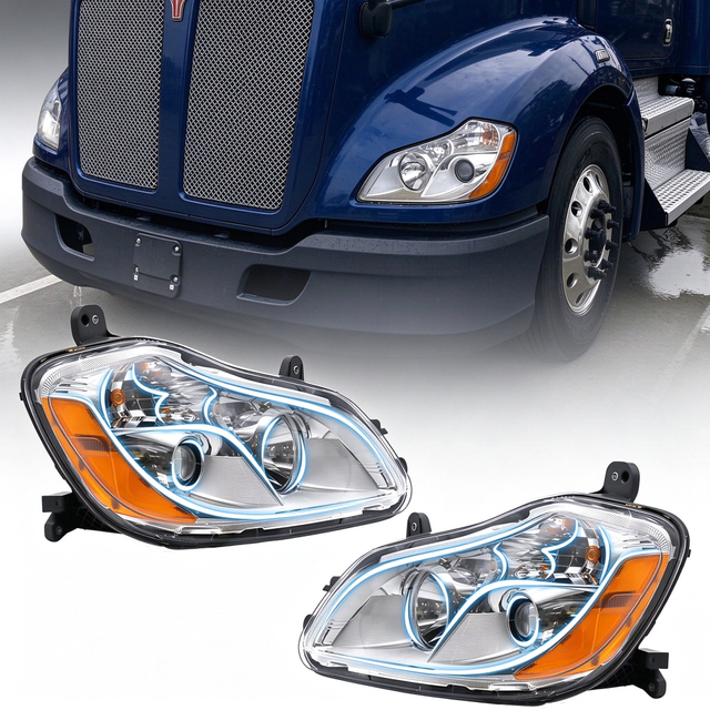2013-2021 Kenworth T680 Headlights Chrome