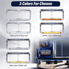 Kenworth Peterbilt Western Star Freightliner" "T400/T600/T800/W900B/W900L 378/379 4900 Freightliner" Headlight Bezels "12"" LED Clear Lens + Amber Light With Visor