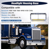 Kenworth Peterbilt Western Star Freightliner" "T400/T600/T800/W900B/W900L 378/379 4900 Freightliner" Headlight Bezels "12"" LED Clear Lens + Amber Light With Visor