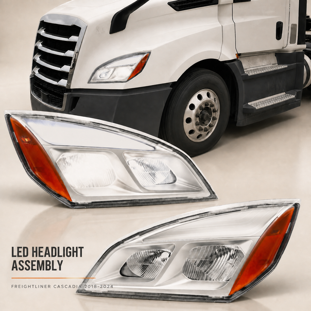 Black Full Led Headlights For Freightliner Cascadia 2018+