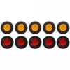 Truck-Universal Universal Tail Lights "10 Pcs 4 LED 2"" 12V 5 Red + 5 Yellow"