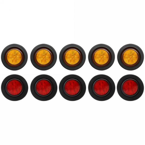 Truck-Universal Universal Tail Lights "10 Pcs 4 LED 2"" 12V 5 Red + 5 Yellow"